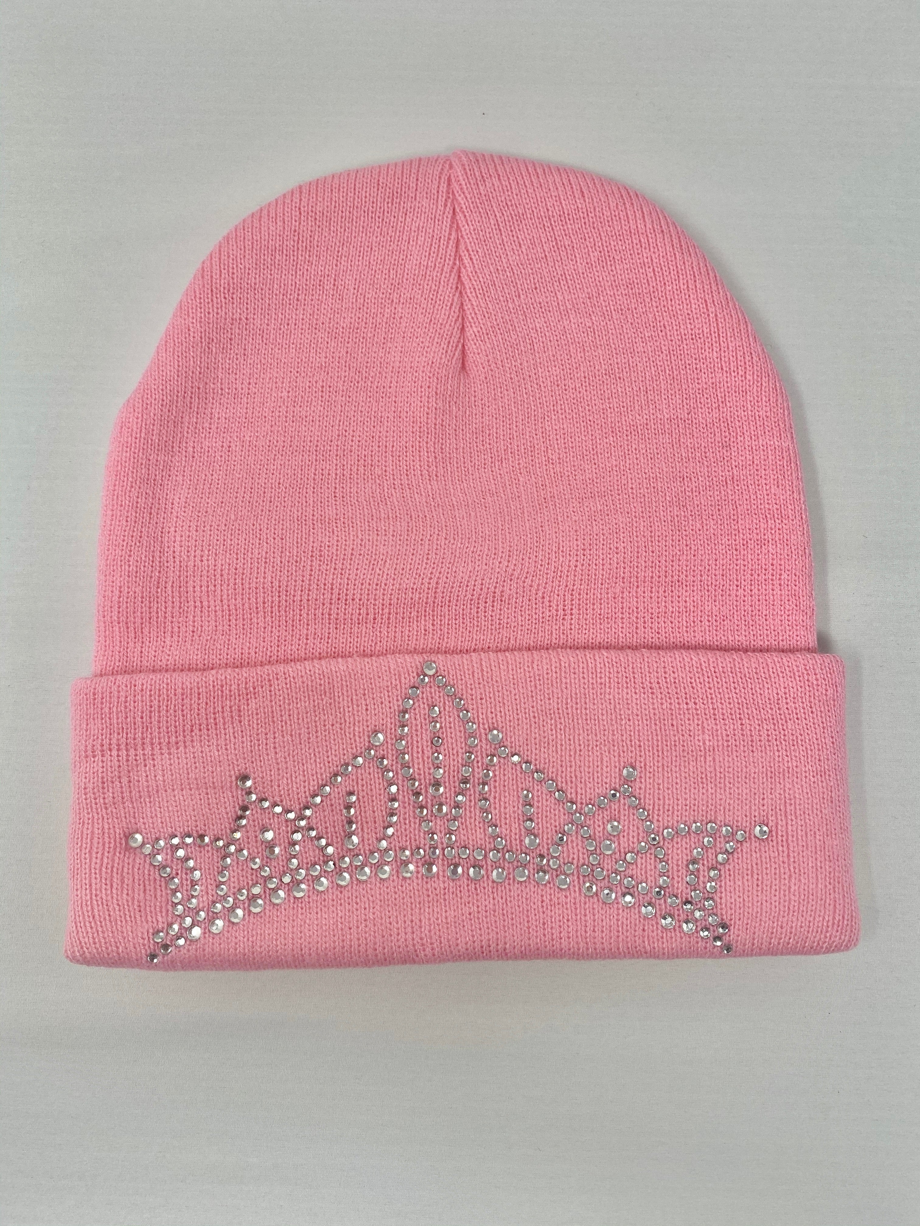 Knit Beanie with Large Silver Crown